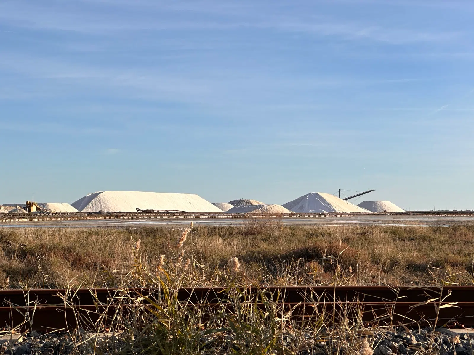 Salt mountain at the Aigues-Mortes salt marshes