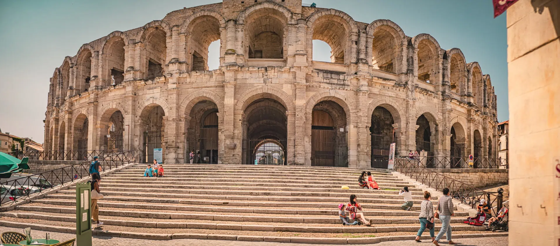 View of the Roman amphitheatre in Arles, Provence