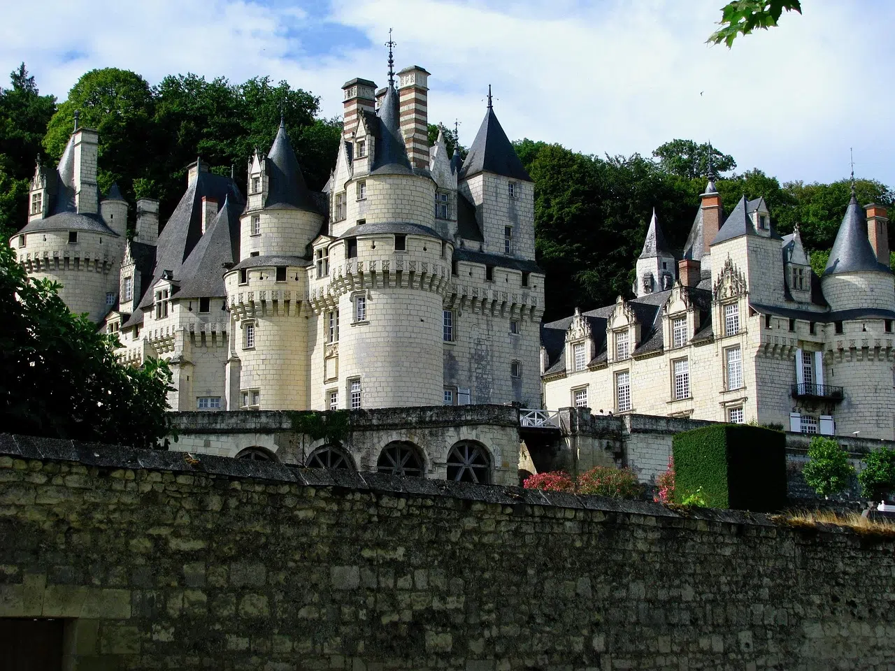 White towers of the Château d'Ussé