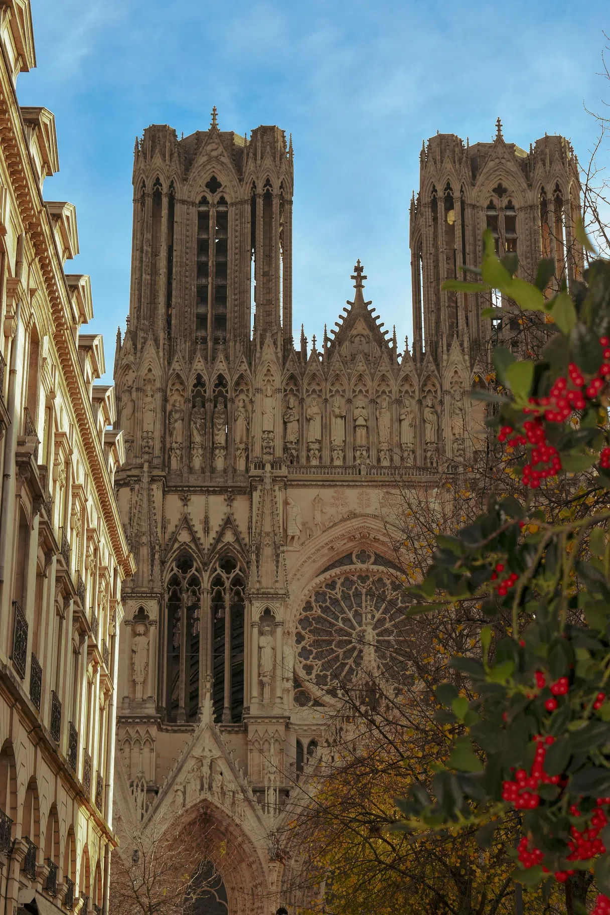 The façade of Reims Cathedral