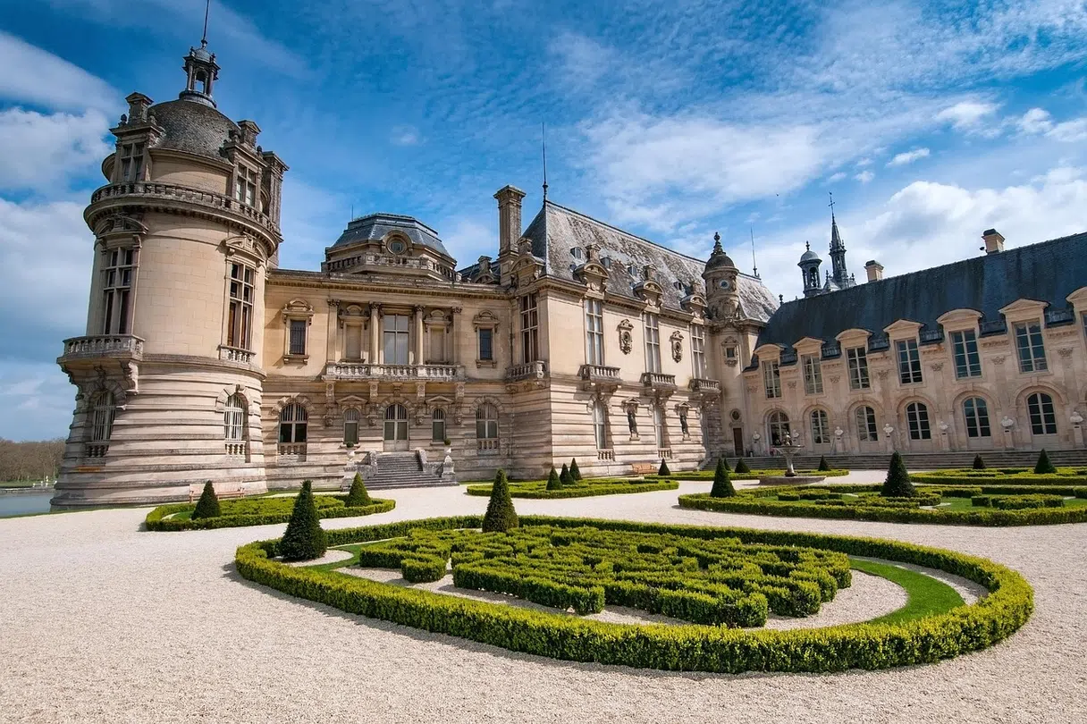 The Château de Chantilly and its formal gardens