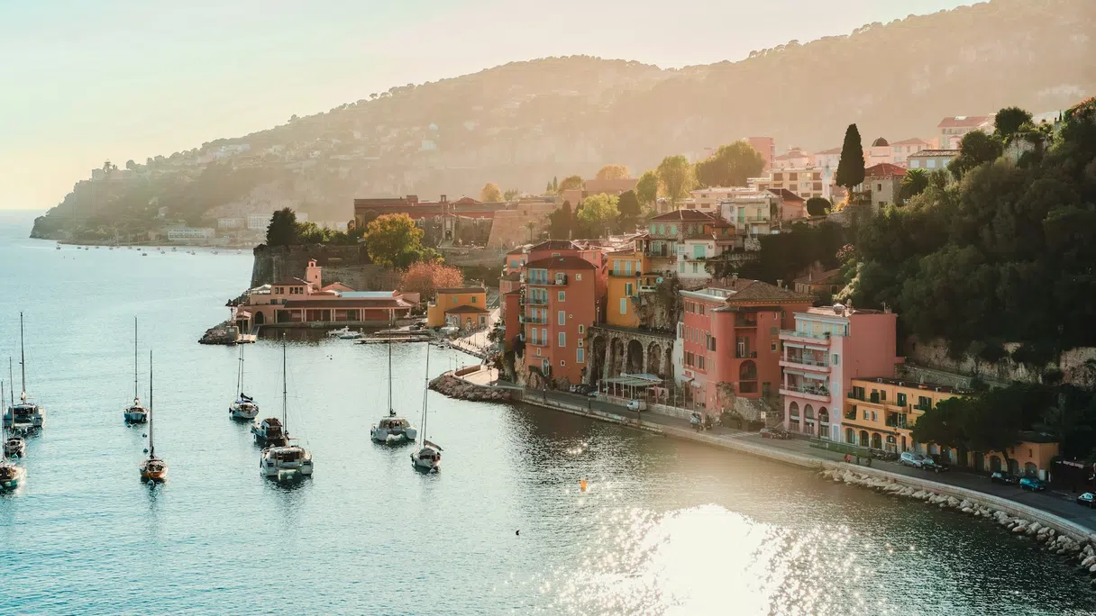 Panoramic view of the French Riviera coastline