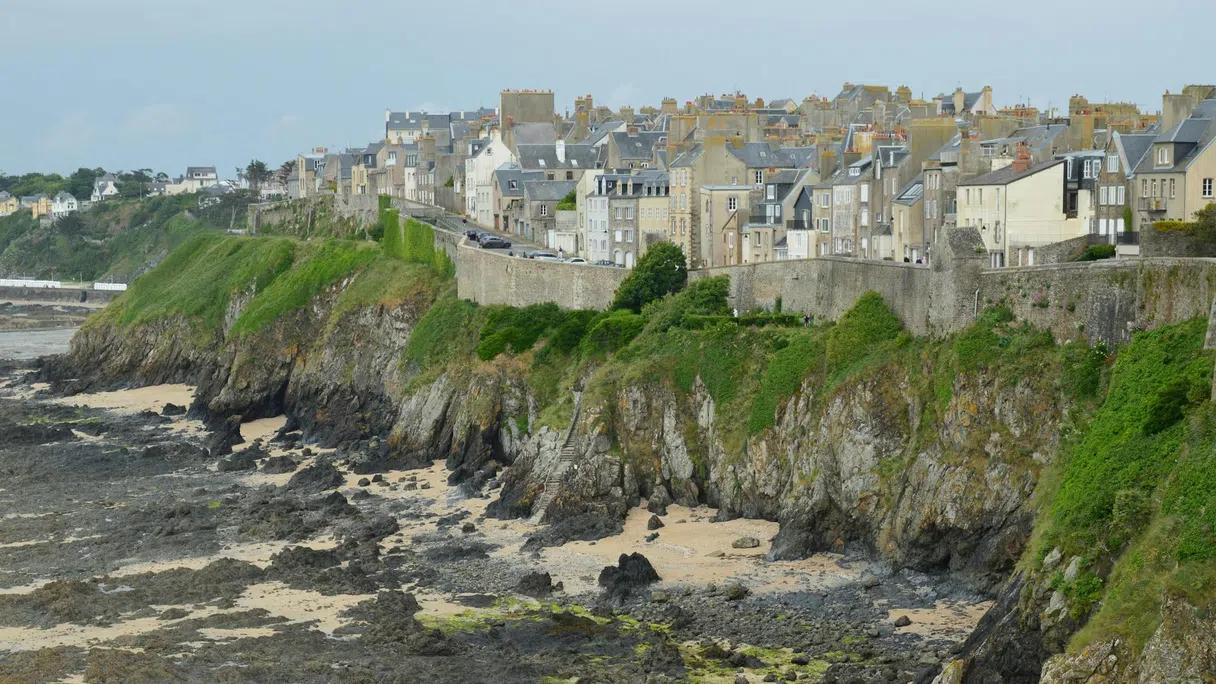 Granville perched above the sea on Normandy's western coast