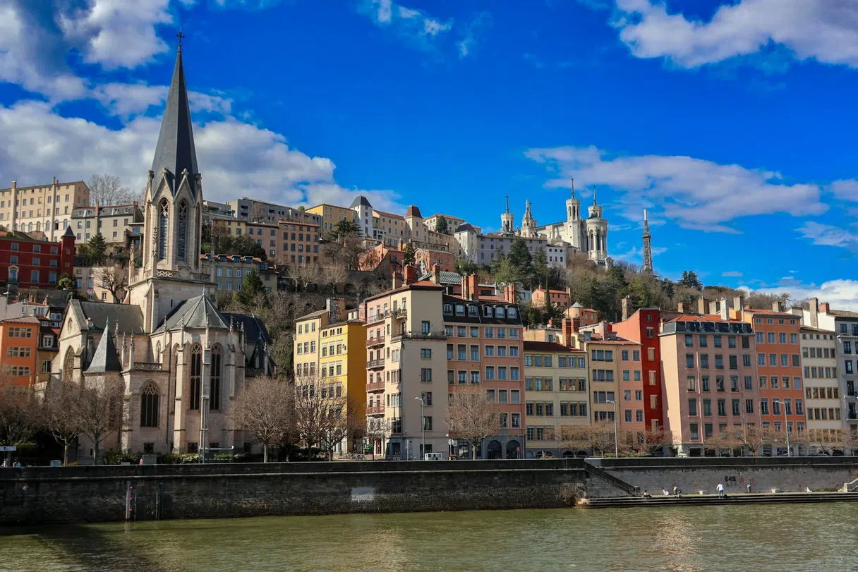 Vieux Lyon, the Saône river, and Fourvière hill