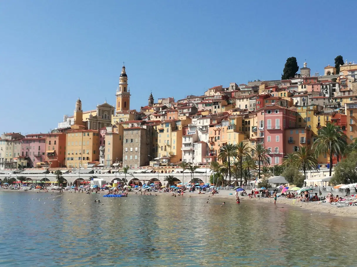 Panoramic view of the French Riviera coastline