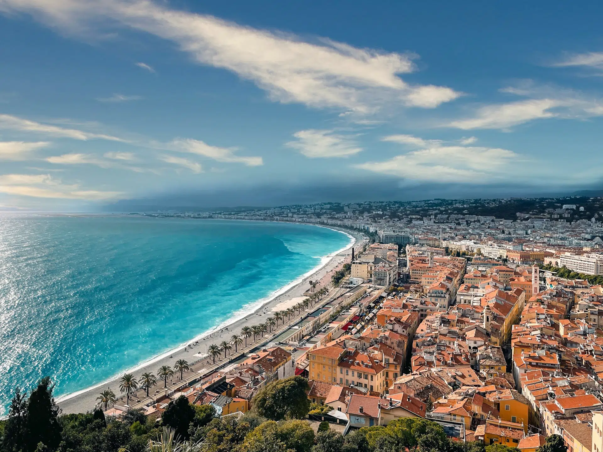 View over Nice on the French Riviera, a practical base for a car-free stay