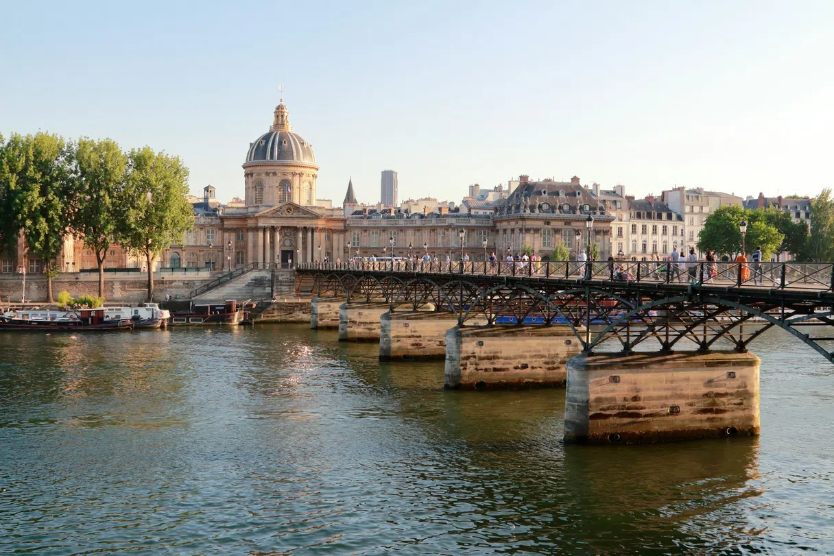 Sunset over the Seine near the Pont des Arts