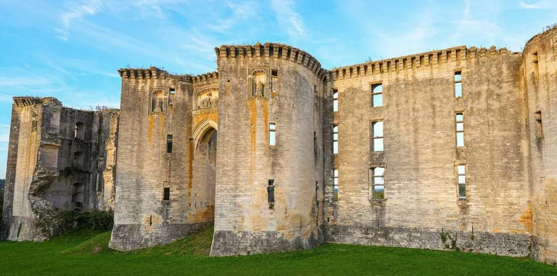The unfinished stone walls of the château at La Ferté-Milon