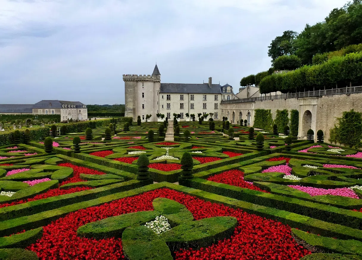 The formal gardens of Château de Villandry in the Loire Valley